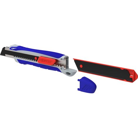 Tivoly - Cutter con Lama Spezzabile 18 mm - Meccanismo a Scatti - Lame con Rivestimento Steam Resistenti all'Ossidazione - Impugnatura Ergonomica con Rivestimento Antiscivolo (1/3)
