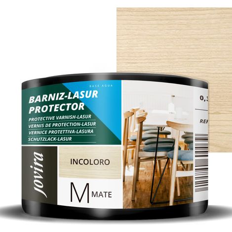 Vernis Lasur Matt Protector à l’eau. Protège, décore et embellit tous les types de bois. 375 Millilitres, Incolore (1/5)