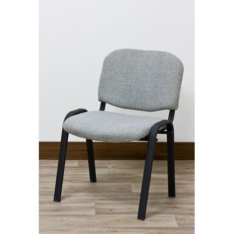 Sedia Interlocutoria Work in PVC Grigio– Impilabile, Imbottita e Robusta (1/2)