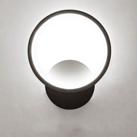 Applique Murale Led Interieur Noir Ronde Blanc Chaud Acrylique Luminaire Murale Interieur,6000K Applique Murale Interieur Escalier, Applique Murale Moderne pour Couloir Chambre Salon [Classe énergétiq (1/5)