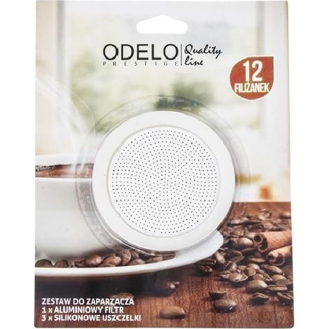 Juego de repuesto que incluye 1 filtro y 3 juntas de silicona para la cafetera espresso Rutti de 12 tazas.