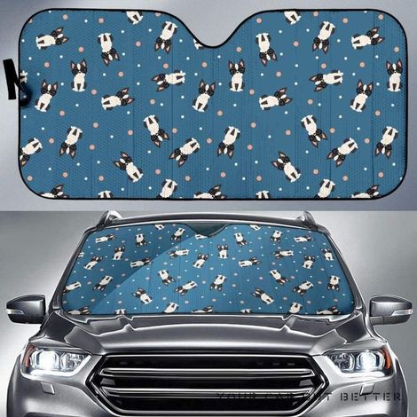 Pare-soleil pour pare-brise de voiture chiens, blanc, marron,