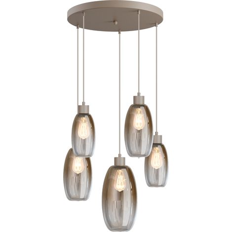 Lampe pendante Vide Olive avec 5 verres - sable - Ø50cm - 2432-36-50-5-02-221 (1/2)