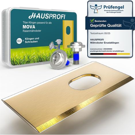 60 - Lame de rechange - Vis de sécurité - Robot tondeuse - Titane - Pour MOVA 600 1000 LiDAX NAVAX - Argent - 5x2cm (1/5)