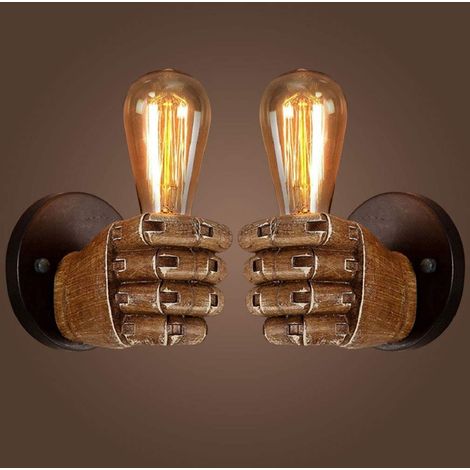 Wandleuchte Retro E27 Wand Lampen Innenbereich Industrielle Wandbeleuchtung für Wohnzimmer Neben Schlafzimmer Loft Badezimmer - 2 Stück (1/5)