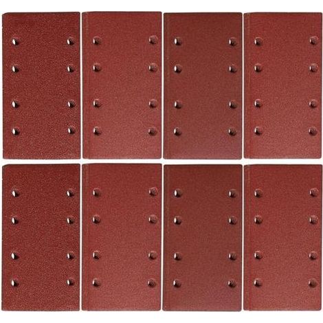 50 Pièces Papier a Poncer, 95 X 185mm Feuilles Abrasives 40/60/80/120/240 Grains Abrasives Papier pour Ponceuse Vibrante Polir et Enlever La Rouille (1/4)