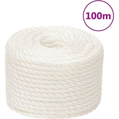 Corde blanche, 20 mm, 100 mètres, polypropylène (1/5)