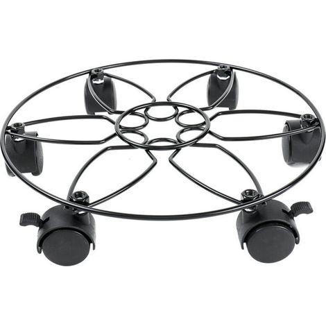 Schwarzer Metall-Blumentopfständer mit Rollen – 1 Stück, modernes und stabiles Design, ideal für Innen- und Außenbereich