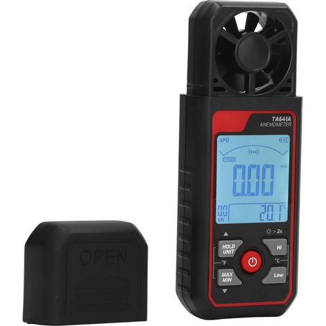 Digitales 8-Blatt-Anemometer, hochpräzises tragbares Windgeschwindigkeitsmessgerät 0,06–30,0 m/s, manuelles Manometer (1/5)