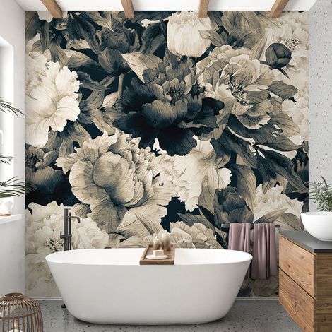 Papier peint panoramique - Fleurs - 325 cm x 325 cm (1/4)
