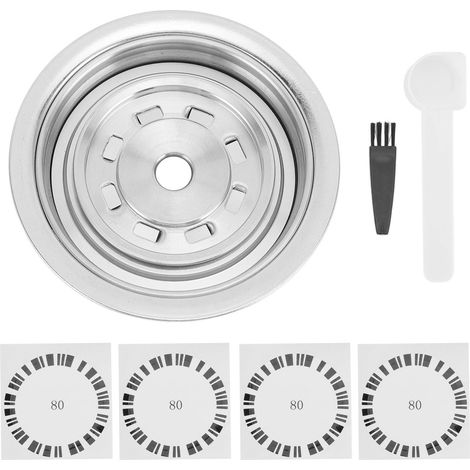 Adaptateur de capsules de café en acier inoxydable avec autocollants, cuillère, brosse, convertisseur de dosettes pour Delonghi ENV135 Vertuoline GCA1 Vertuo Next POP 80 ml (1/5)