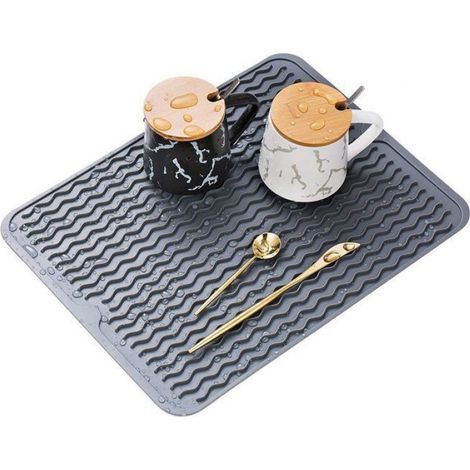 Évier de Cuisine, Tapis de Drainage en Silicone, écologique, résistant à la Chaleur et antidérapant, Grand Tapis d'évier (1/5)