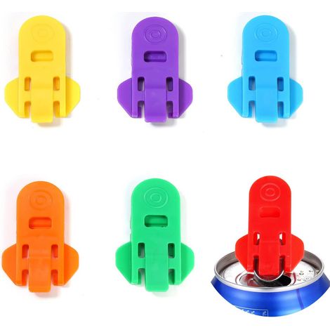 Ouvre-Boîtes Manuel Facile, 6 Pièces Couvre-Conserves Colorés pour Boissons Gazeuses, Bière, Soda, Protections en Plastique Premium pour Canettes de Coca, Boissons Aluminium (1/5)