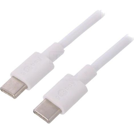 Cable USB 2.0 USB C Male des deux cotes 1m blanc