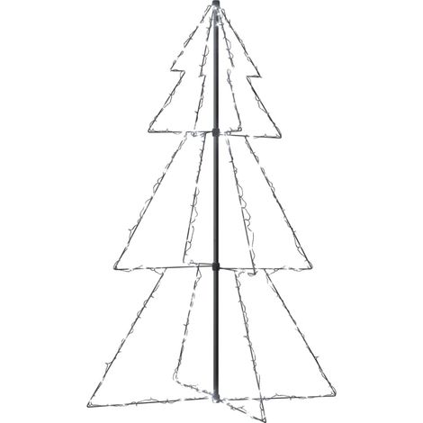 Arbre de Noël, Sapin de Noël Artificiel pour Décoration de Fête de Noël cône 200 LED d'intérieur/d'extérieur 98x150 cm LKOWF36634 (1/5)