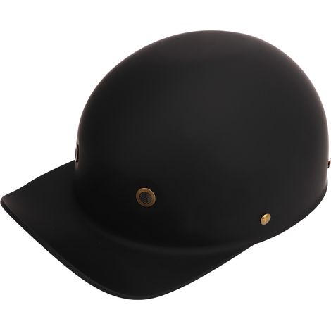 Casque de moto vintage ouvert, casquette de baseball rétro, demi-casque pour homme et femme, pour cruiser et scooter, noir mat, taille L (1/5)