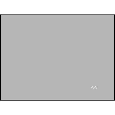 Miroir de salle de bain LED 60x80 cm avec cadre en aluminium, éclairage arrière, anti-buée, 3 couleurs de lumière, variateur, fonction mémoire, verre argenté 5 mm sans cuivre (1/5)