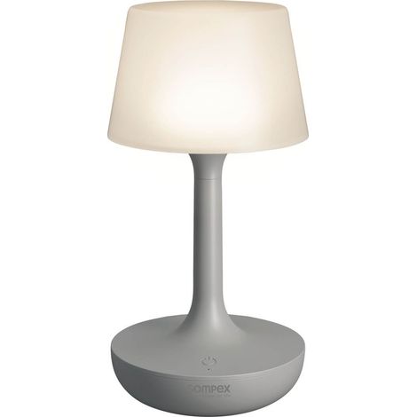 Luminaire extérieur Sompex Ginn plastique gris Ø 9,4 cm lumière chaude IP44 compatible variateur 100 lm réf. 72584 (1/4)