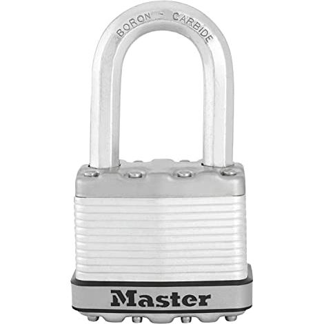 MASTER LOCK Lucchetto ad Alta Sicurezza [Chiave] [Acciaio Laminato] [Esterno] [Archetto M] M5EURDLF - Ideale per Portali, Garage, Sconto (1/4)