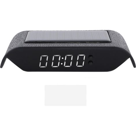 Horloge numérique de voiture Solaire Date Heure Température LCD Camion Affichage Blanc Sans Fil (1/5)