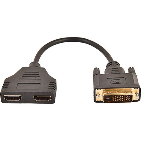 DVI 24+1 Stecker auf 2 HDMI Buchsen Adapter, Dual-DVI-1-auf-2-Kabel, DVI-1-auf-2-Kabel (1/5)