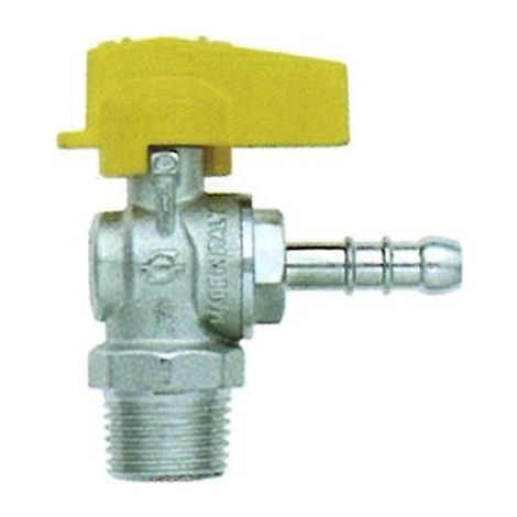 ROBINET D'ANGLE POUR GAZ MÂLE/TUBE RÉALISÉ 1/2 x Ø 9 mm