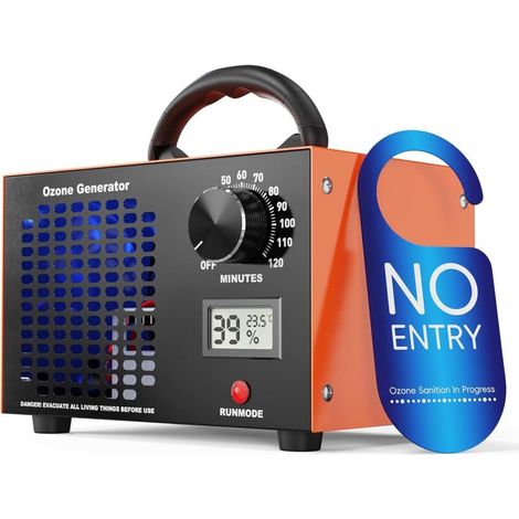 Ozongenerator – 60000 mg/h Ozongenerator für große Räume bis zu 320㎡Luftreiniger mit Temperatur- und Feuchtigkeitsanzeige, 120-Minuten-Timer