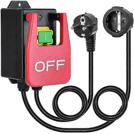 220V Single Phase On/Off Switch, -Switch with Large Stop Shield Paddle for Quick Emergency Stops EU Plug (1/5)