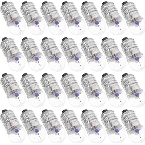 Lot de 50 Mini Ampoules à Vis E10 2,5v pour Expériences Étudiantes, Ampoules Basse Tension en Fer et Verre, pour Lampes de Poche et Projets Multiples (1/5)