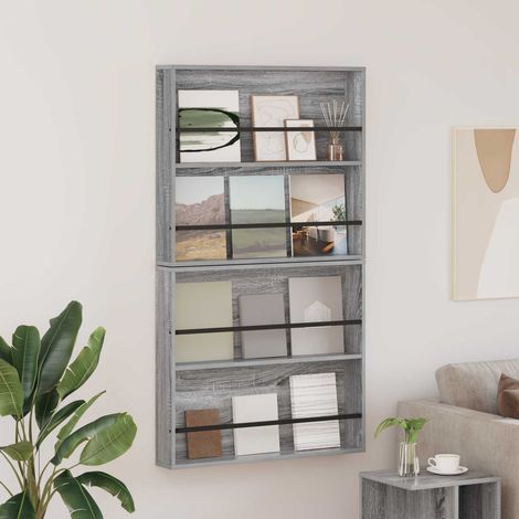 Magazinregal 2 pcs Graues Sonoma 80 x 12 x 70 cm Holzwerkstoff