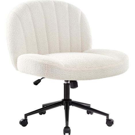 Bürostuhl ohne Armlehnen, Ergonomischer Drehstuhl mit Rollen und Stoffpolsterung (1/5)