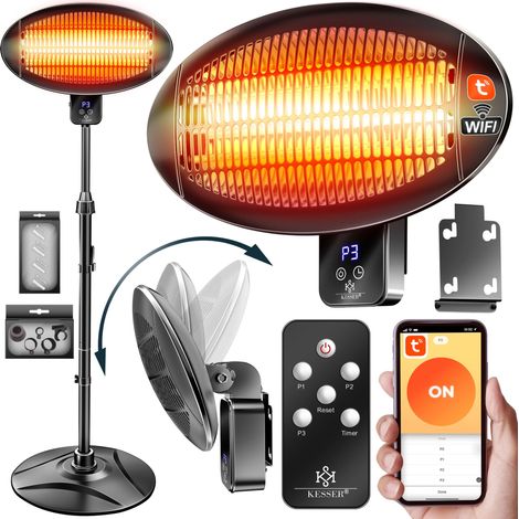 KESSER® calefactor infrarrojo, 2000 W, WiFi - negro