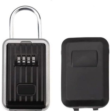 Cassetta di sicurezza per chiavi da parete, lucchetto a combinazione impermeabile, custodia sicura per chiavi, lega di alluminio, lucchetto di sicurezza portatile con coperchio scorrevole per garage, 