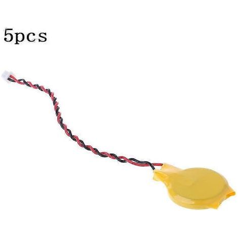Pile CR2032 (2 broches) pour carte mère d'ordinateur portable (BIOS CMOS) avec câble (1/4)