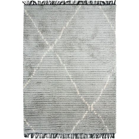 STEPPE LIGNES - Tapis tout doux lignes beige et gris clair 160x230 (1/4)