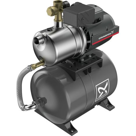 Grundfos – Groupe de surpression auto-amorçant 1130 W – Réservoir 20 L – Pression 4,6 bar – Aspiration jusqu'à 8 m – Corps en acier inoxydable (1/6)