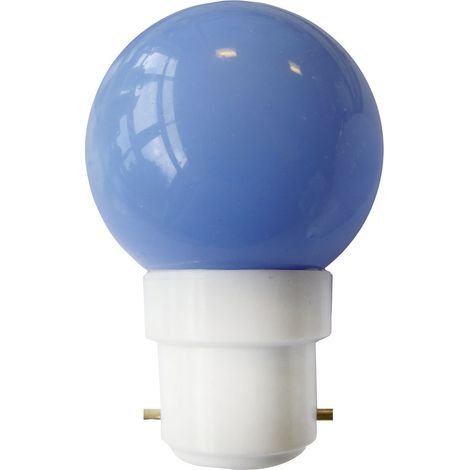 Ampoule Sphérique LED Bleue 0,7W - 30LM en Plastique, Culot B22 pour Guirlandes Guinguettes- TIBELEC