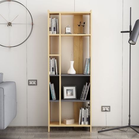 Decorotika Abis Unique And Original Design Biblothèque Bookshelf Etager Display Unit - Oak/Anthracite (1/3)