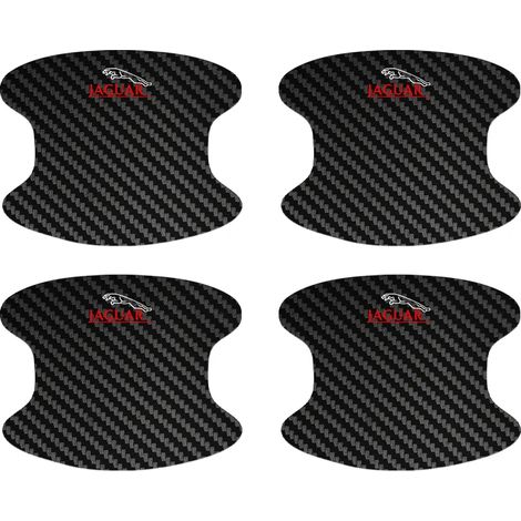 (4 pièces) Pour Jaguar XF XE XFL XEL XJL XJ F-PACE : Film protecteur pour poignée de porte,seuil de porte en fibre de carbone,autocollant anti-rayures (1/3)