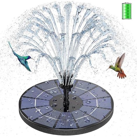 AISITIN 3,5W Solar-Gartenbrunnen für den Außenbereich mit eingebautem 1500mAh Akku, schwimmender Solarbrunnen mit 6 Düsen, ideal für kleine Teiche, Vogeltränken und Gartendekoration (1 Stück) (1/5)