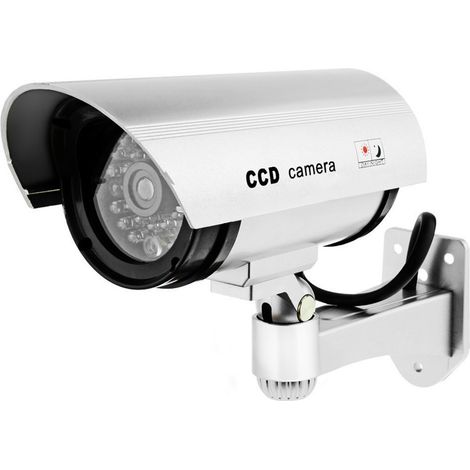 Caméra de surveillance factice — avec lumière clignotante — alimentée par batterie — pour usage extérieur (1/5)