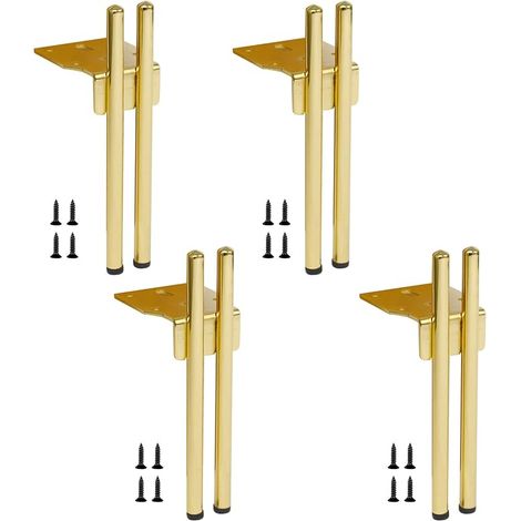 4 Pièces Pieds de Meuble Doré Métal 20cm/7.87” Pieds de Meubles Metal Doré Design avec Vis Pieds de Support en Fixation en Métal pour Meubles,Table,Chaise,Bureau,Cuisine,Armoire,Canapé (1/5)