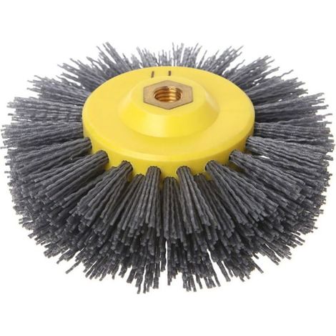 Roue de Polissage en Nylon pour Nettoyage et Élimination Poussière Argenté Brosse de Meulage pour Meuleuse Électrique et Perceuse Électrique (1/5)