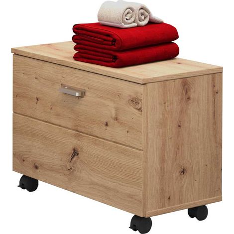Meuble de rangement de salle de bain moderne chêne artisan Etienne (1/5)