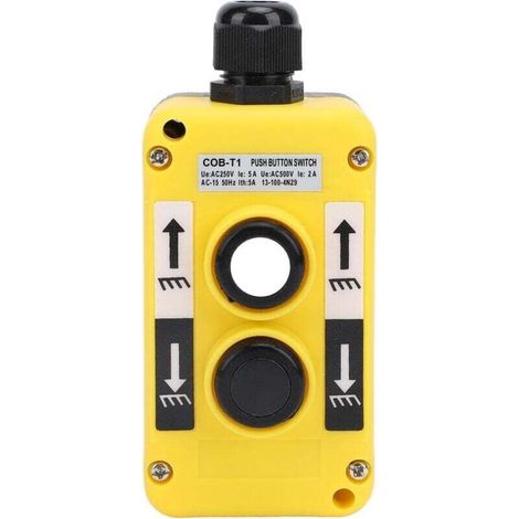 AC250V 5A / 500V 2A Interrupteur de Commande de Levage de Grue Interrupteur à Bouton-Poussoir pour Palan à Chaîne de grue, Contrôleur de Pendentif de Levage (1/4)