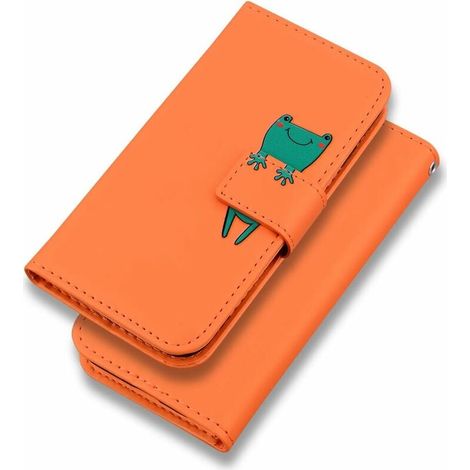 Custodia per iPhone 11 con supporto pieghevole a forma di animale dei cartoni animati (arancione) - Fei Yu (1/4)