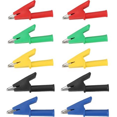 10 pièces Connecteurs Banane Sécurité 4mm Pinces Crocodile Multimètre 20A 380V P2002 (1/5)