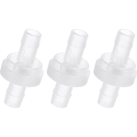 3 pièces Clapet anti-retour en ligne à barbe 5/16" translucide valve de non-retour en plastique résistant à l'ozone, pour aquarium jardin carburant huile air gaz (1/5)