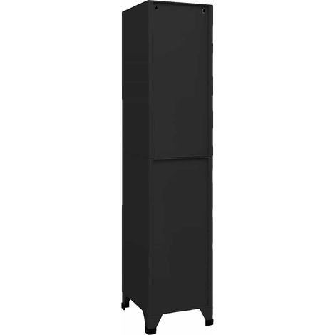 Armadietto con Serratura Nero 38x45x180 cm in Acciaio DAS341302 (1/5)