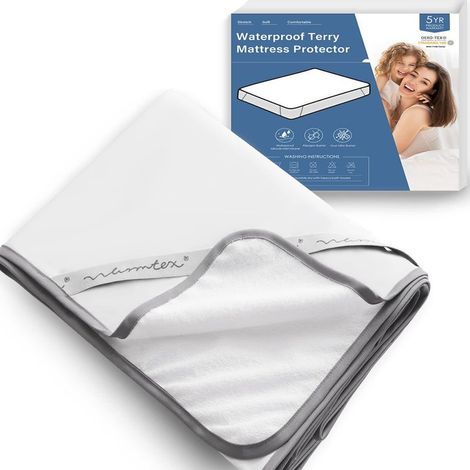 Protège-matelas 100 % imperméable en tissu éponge de coton 120200CM (1/5)